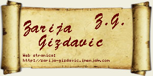 Zarija Gizdavić vizit kartica